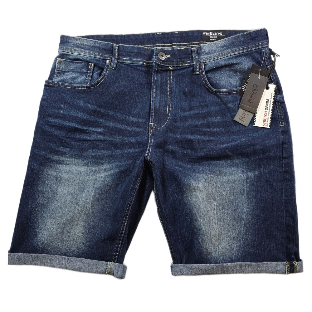 Buffalo David Bitton Denim Shorts Mens 38 Blue Jean Stretch Evan-X Basic NEW